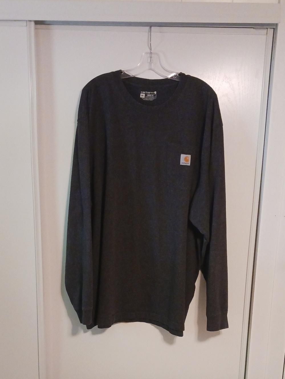 Carhartt Men’s 2XL Long Sleeve Crewneck Tees Pocket - Dark Gray